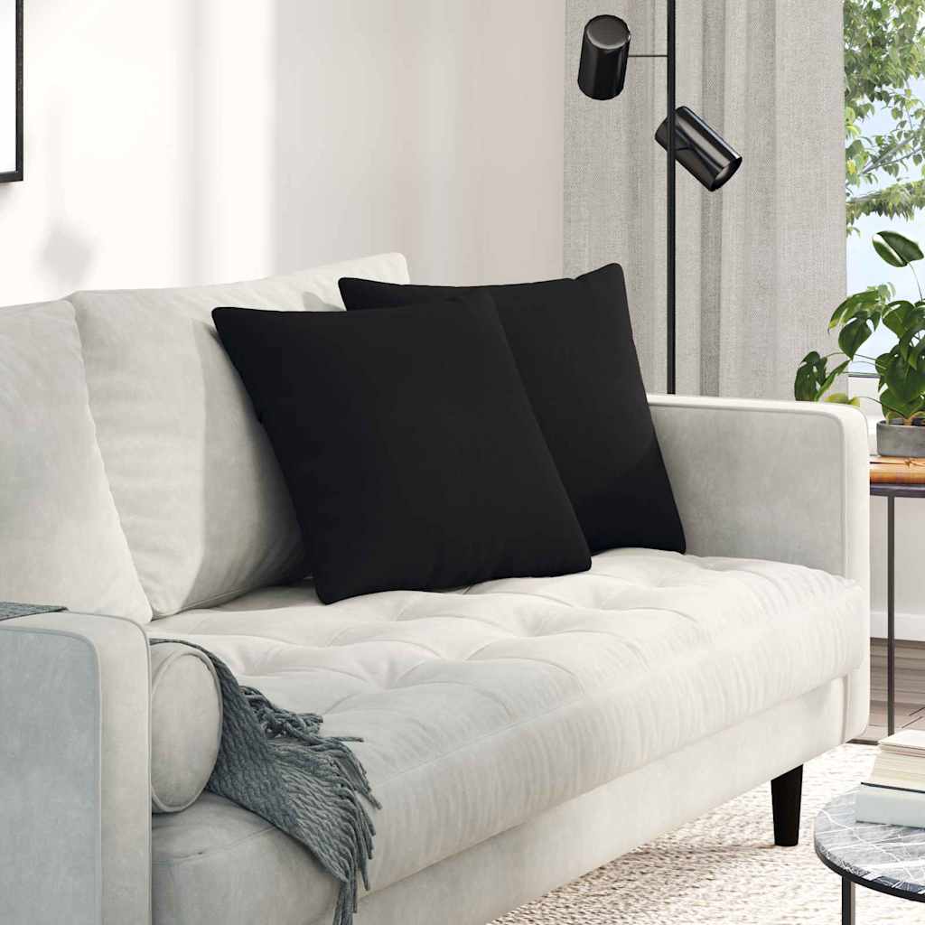Cuscini da Divano 2 pcs Nero 45 x 45 cm Tessuto