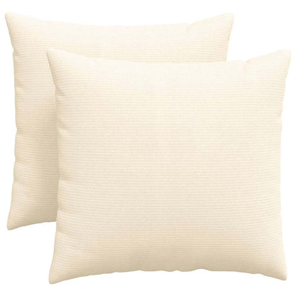 Cuscini da Divano 2 pcs Crema 45 x 45 cm Tessuto in Cords