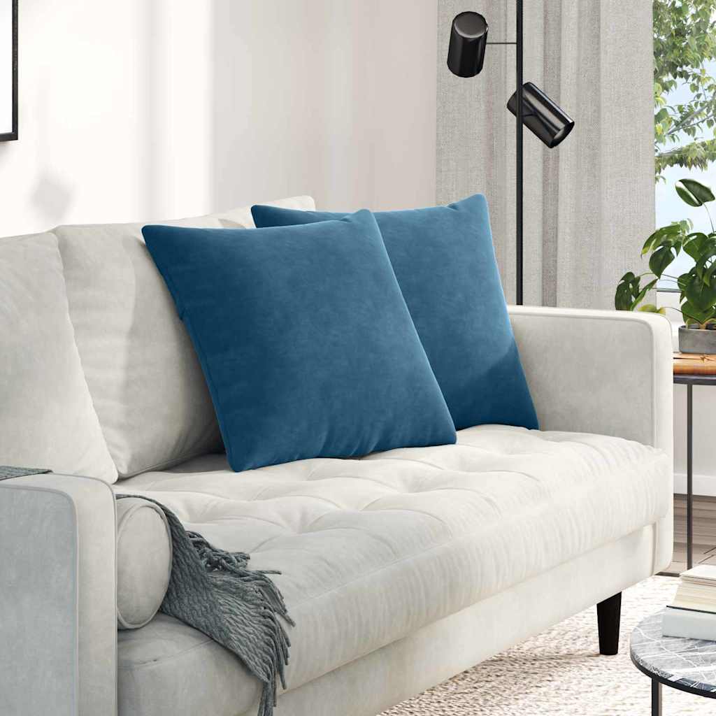 Cuscini da Divano 2 pcs Blu 50 x 50 cm Tessuto in Cords