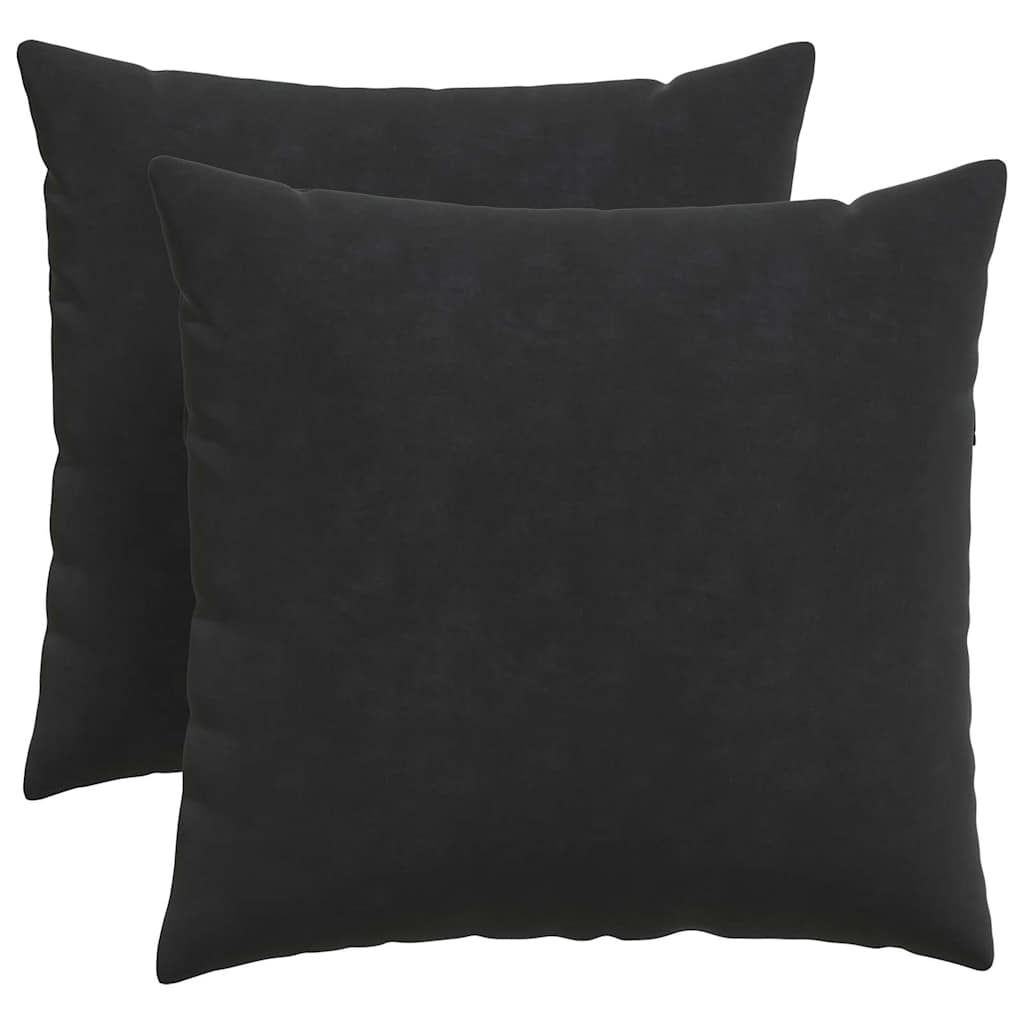 Cuscini da Divano 2 pcs Nero 50 x 50 cm Tessuto in Cords