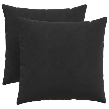 Cuscini da Divano 2 pcs Nero 50 x 50 cm Tessuto in Cords