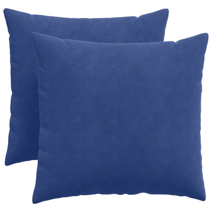 Cuscini da Divano 2 pcs Blu Polizia 50 x 50 cm Tessuto in Cords