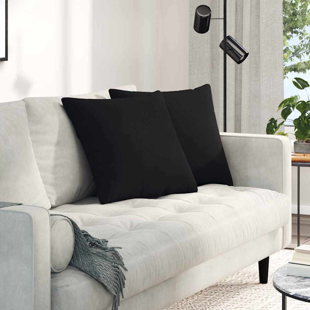 Cuscini da Divano 2 pcs Nero 50 x 50 cm Tessuto