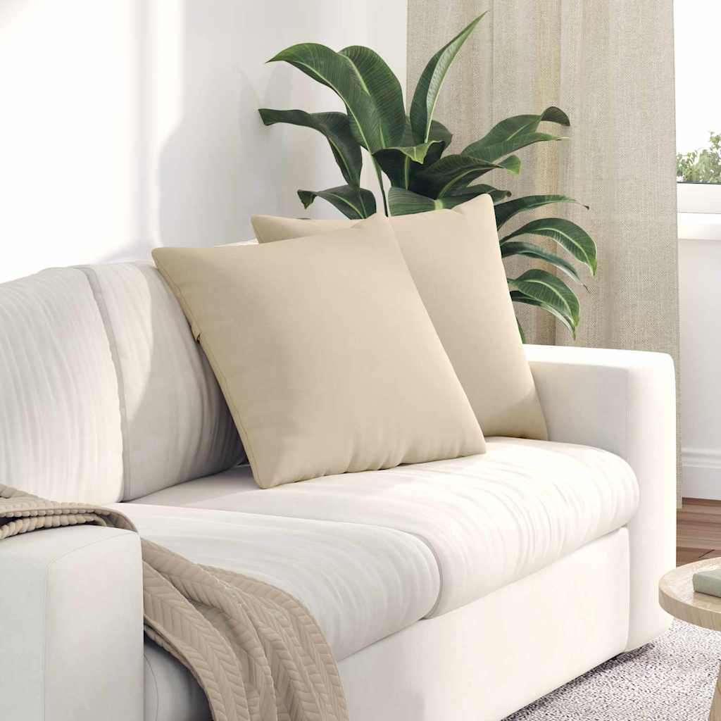 Cuscini da Divano 2 pcs Crema 50 x 50 cm Tessuto