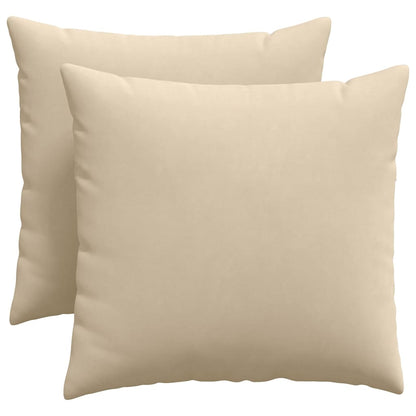 Cuscini da Divano 2 pcs Crema 50 x 50 cm Tessuto