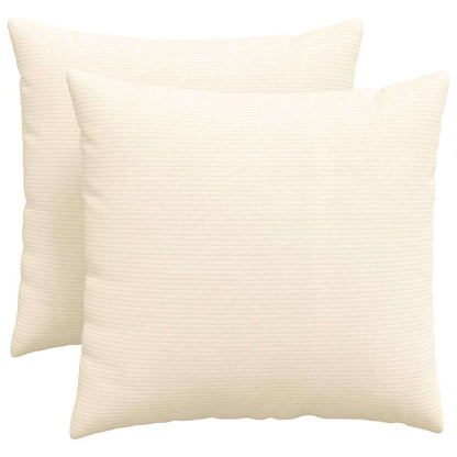 Cuscini da Divano 2 pcs Crema 50 x 50 cm Tessuto in Cords