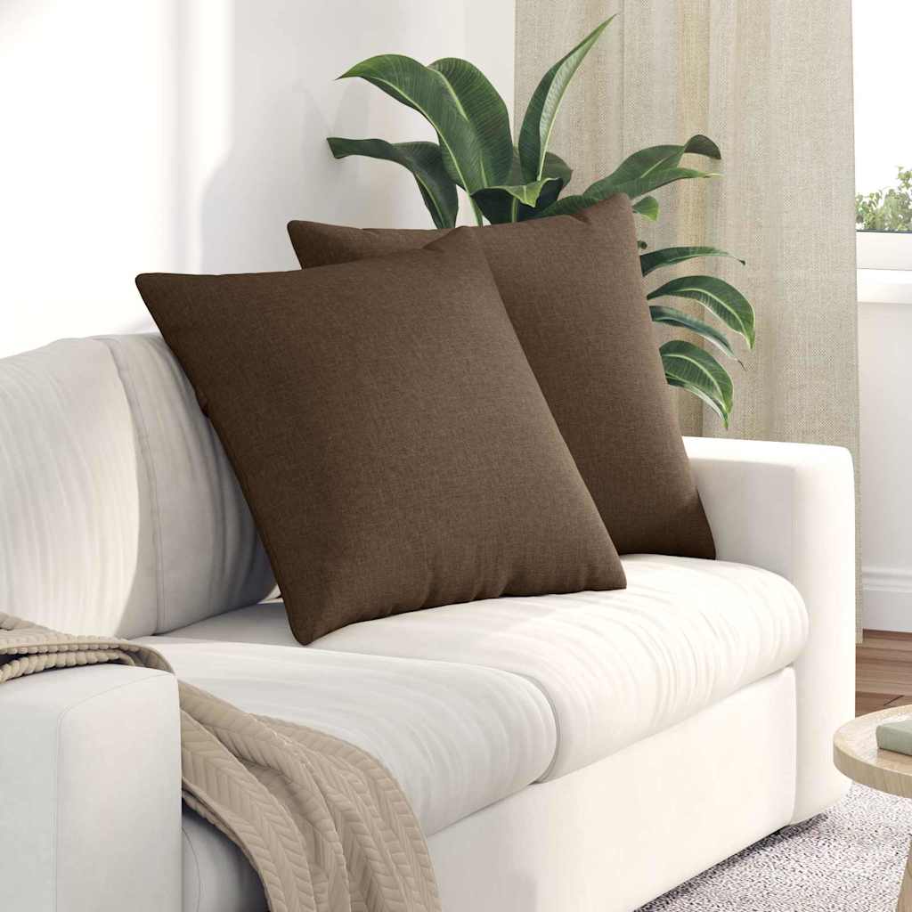 Cuscini da Divano 2 pcs Marrone 60 x 60 cm Tessuto