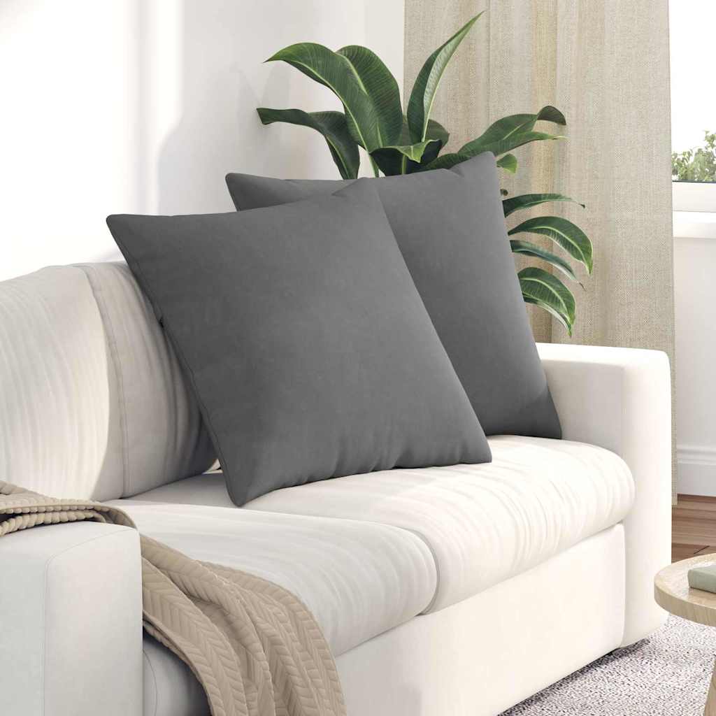 Cuscini da Divano 2 pcs Grigio scuro 60 x 60 cm Tessuto