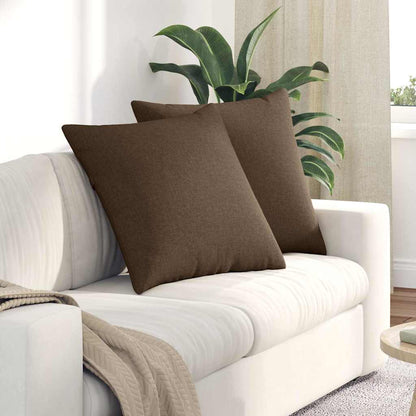 Cuscini da Divano 2 pcs Marrone 80 x 80 cm Tessuto