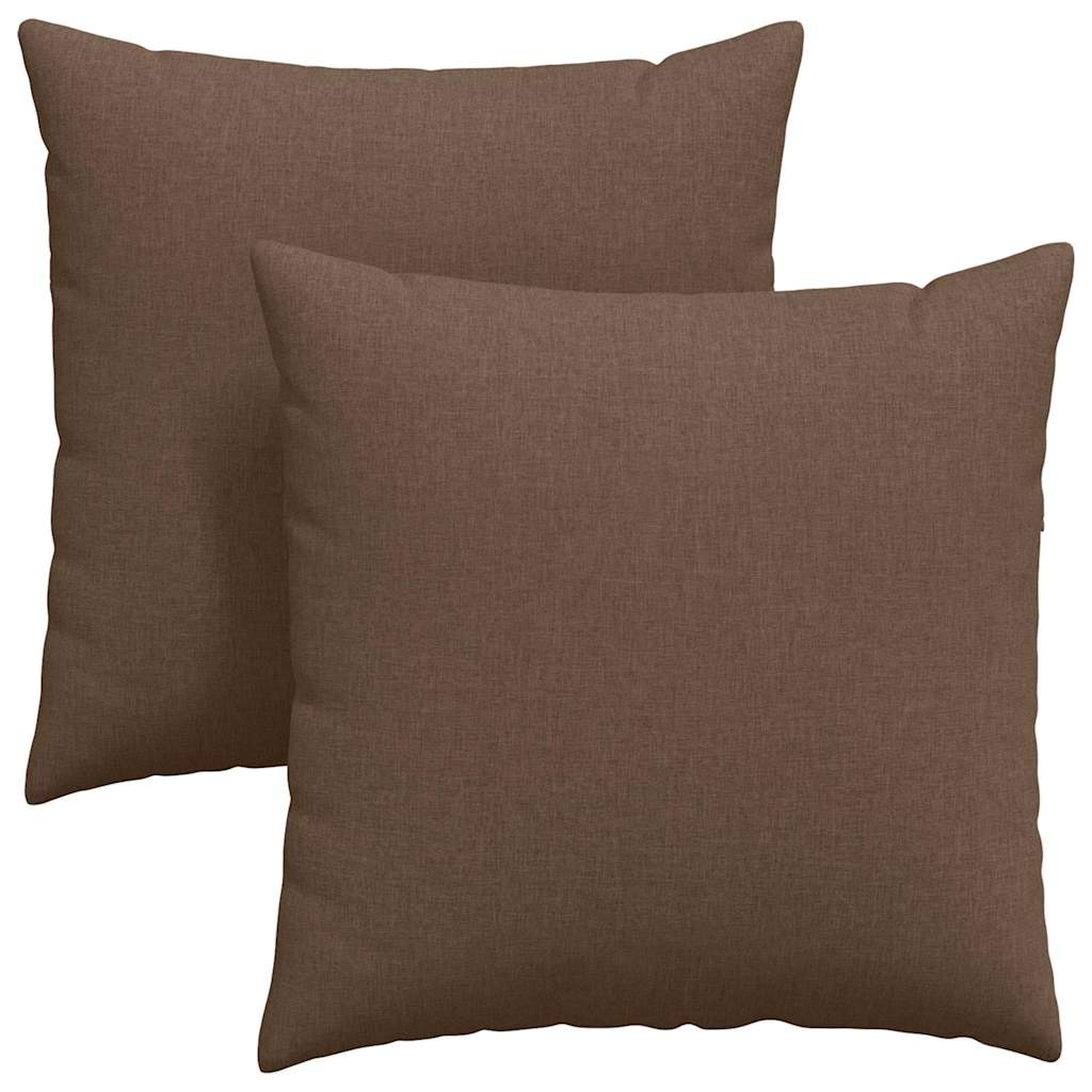 Cuscini da Divano 2 pcs Marrone 80 x 80 cm Tessuto