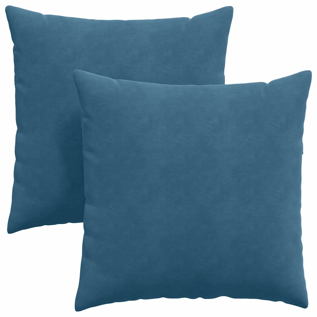 Cuscini da Divano 2 pcs Blu 80 x 80 cm Tessuto in Cords