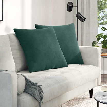 Cuscini da Divano 2 pcs Verde Scuro 80 x 80 cm Tessuto in Cords
