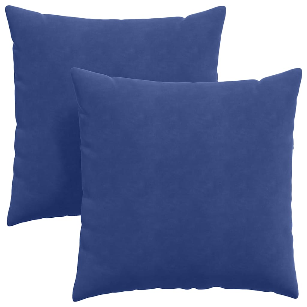 Cuscini da Divano 2 pcs Blu Polizia 80 x 80 cm Tessuto in Cords