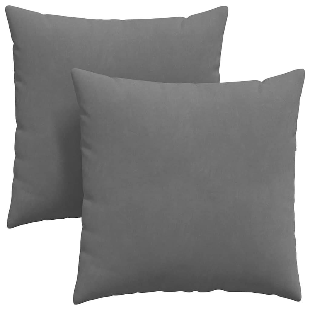 Cuscini da Divano 2 pcs Grigio scuro 80 x 80 cm Tessuto