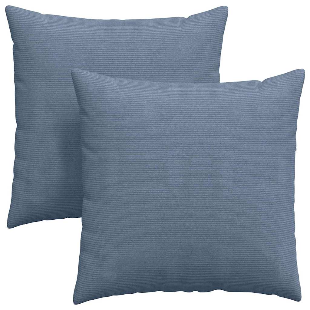 Cuscini da Divano 2 pcs Blu 80 x 80 cm Tessuto in Cords