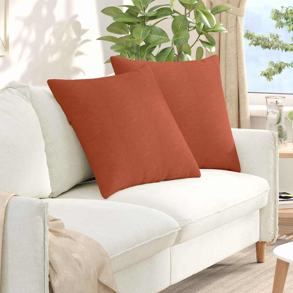 Cuscini da Divano 2 pcs Rosso Arancio 80 x 80 cm
