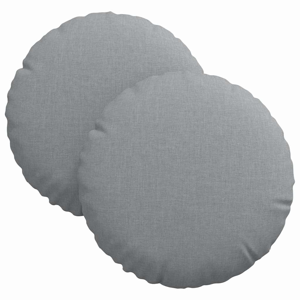 Cuscini per Seduta 2 pcs Grigio chiaro Ã˜30 x 13 cm Tessuto