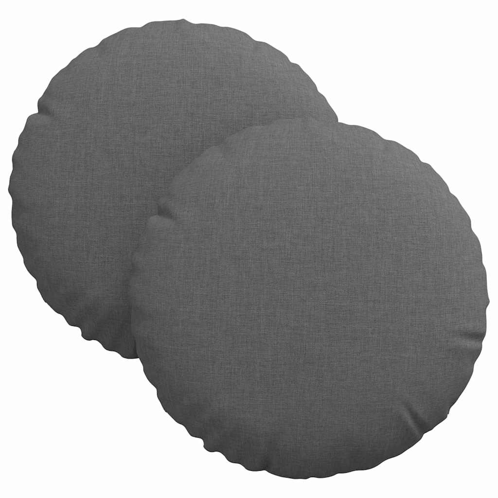 Cuscini per Seduta 2 pcs Grigio scuro Ã˜30 x 13 cm Tessuto