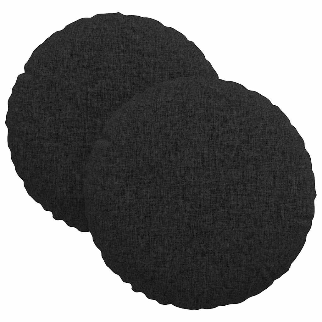 Cuscini per Seduta 2 pcs Nero Ã˜30 x 13 cm Tessuto