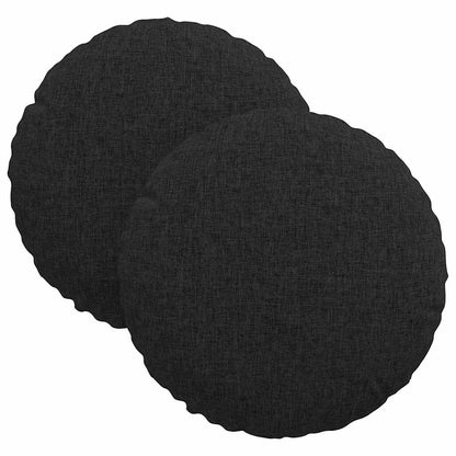 Cuscini per Seduta 2 pcs Nero Ã˜30 x 13 cm Tessuto