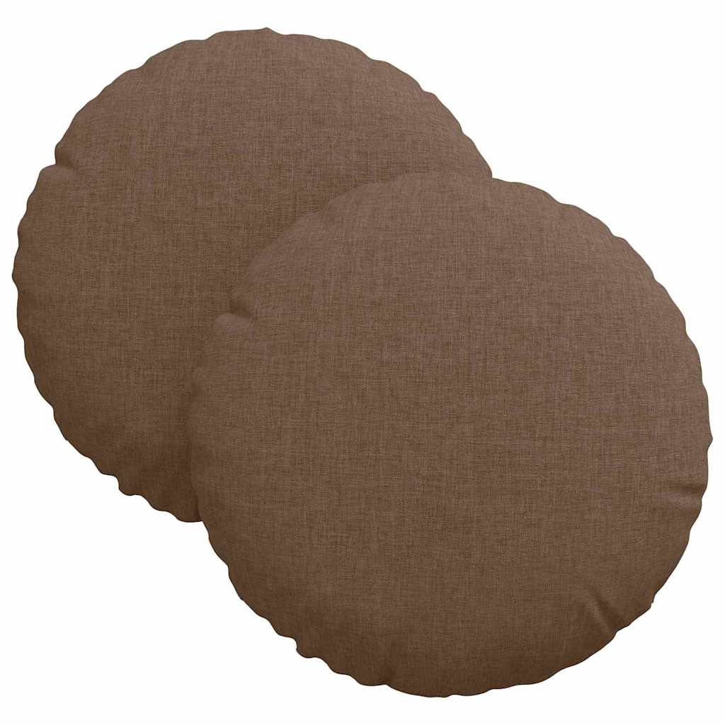 Cuscini per Seduta 2 pcs Marrone Ã˜30 x 13 cm Tessuto