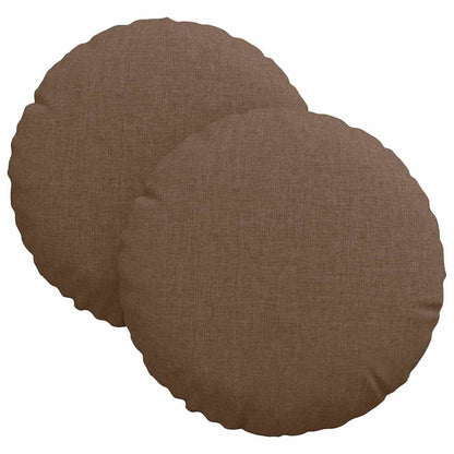 Cuscini per Seduta 2 pcs Marrone Ã˜30 x 13 cm Tessuto