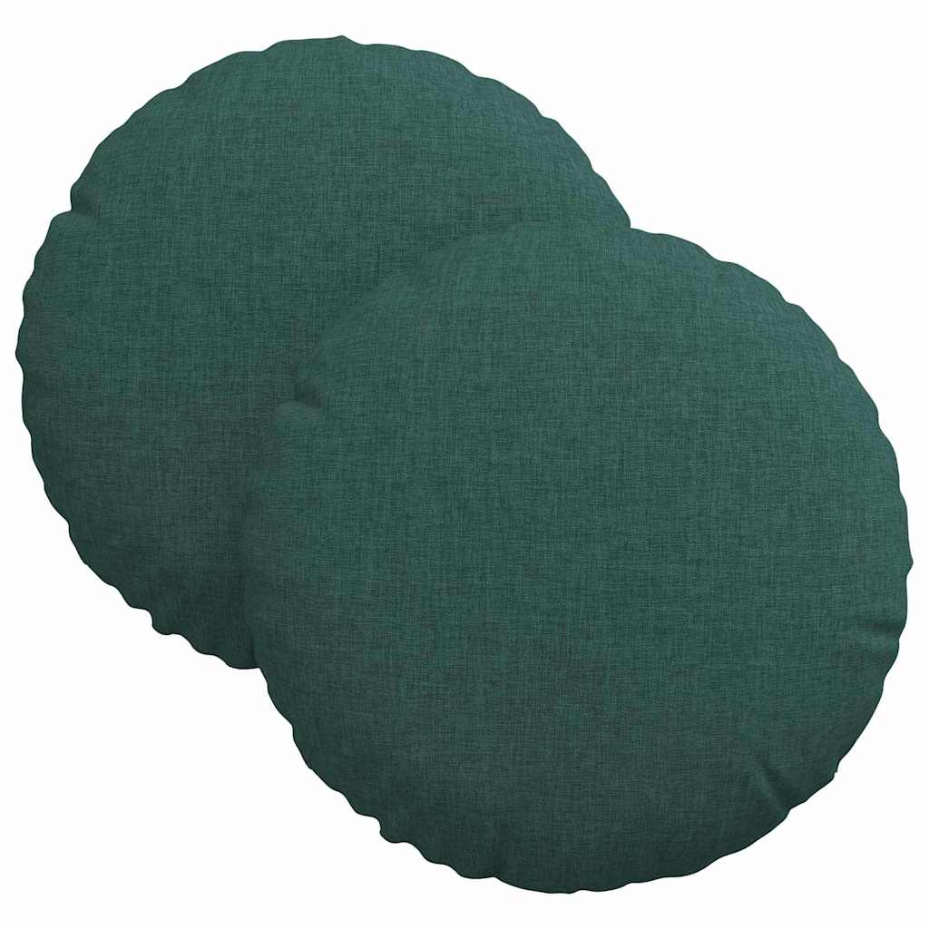Cuscini per Seduta 2 pcs Verde Scuro Ã˜30 x 13 cm Tessuto