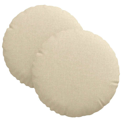 Cuscini per Seduta 2 pcs Crema Ã˜30 x 13 cm Tessuto