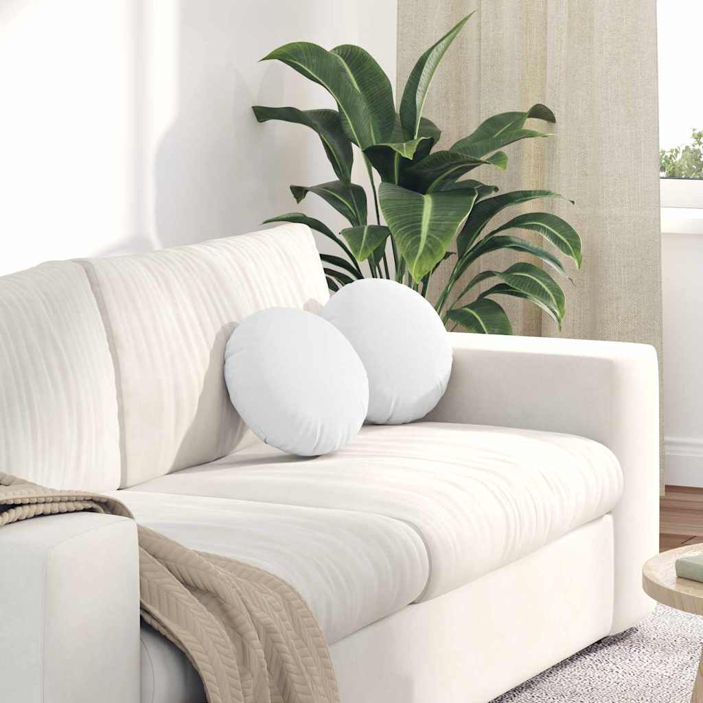 Cuscini per Seduta 2 pcs Bianco Ã˜30 x 13 cm Tessuto