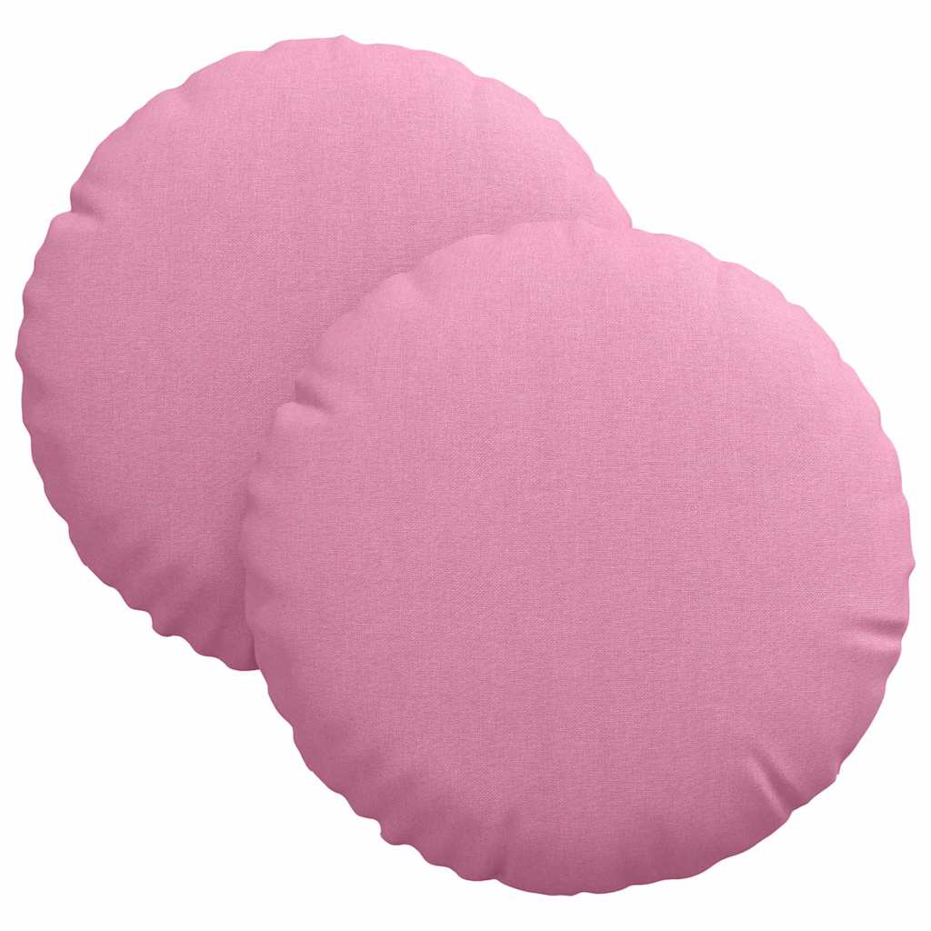 Cuscini per Seduta 2 pcs Rosa Ã˜30 x 13 cm Tessuto