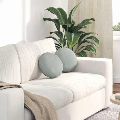 Cuscini per Seduta 2 pcs Grigio chiaro Ã˜ 40 x 13 cm Velluto