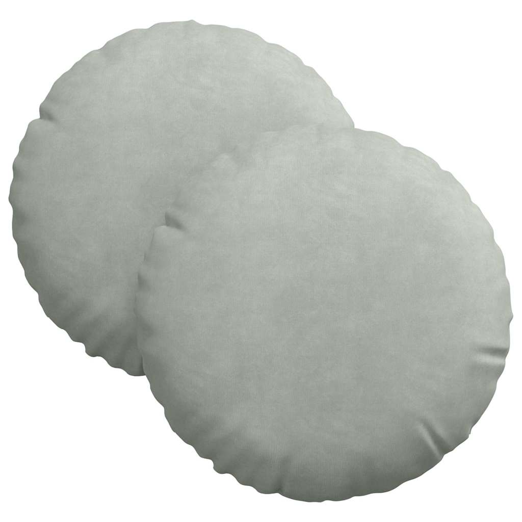 Cuscini per Seduta 2 pcs Grigio chiaro Ã˜ 40 x 13 cm Velluto