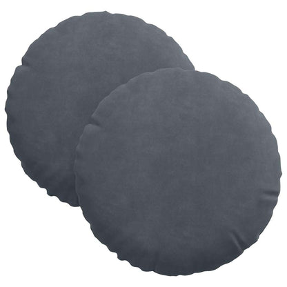 Cuscini per Seduta 2 pcs Grigio scuro Ã˜ 40 x 13 cm Velluto