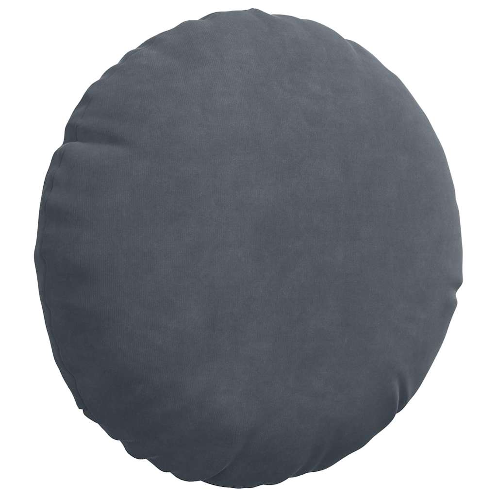 Cuscini per Seduta 2 pcs Grigio scuro Ã˜ 40 x 13 cm Velluto