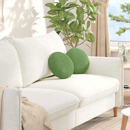 Cuscini per Seduta 2 pcs Verde chiaro Ã˜ 40 x 13 cm Velluto