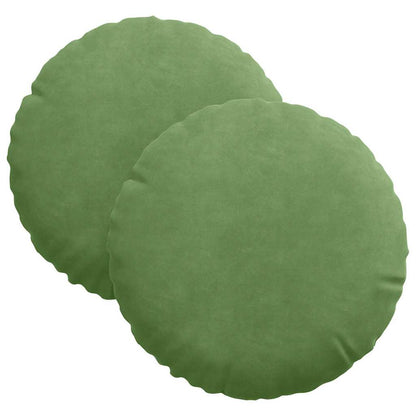 Cuscini per Seduta 2 pcs Verde chiaro Ã˜ 40 x 13 cm Velluto
