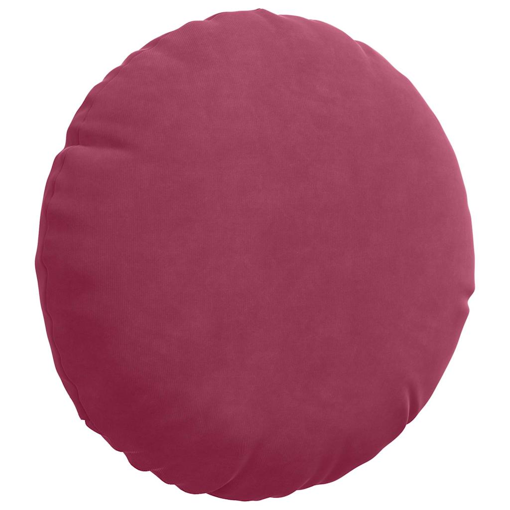Cuscini per Seduta 2 pcs Rosso Vino Ã˜ 40 x 13 cm Velluto