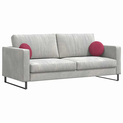 Cuscini per Seduta 2 pcs Rosso Vino Ã˜ 40 x 13 cm Velluto