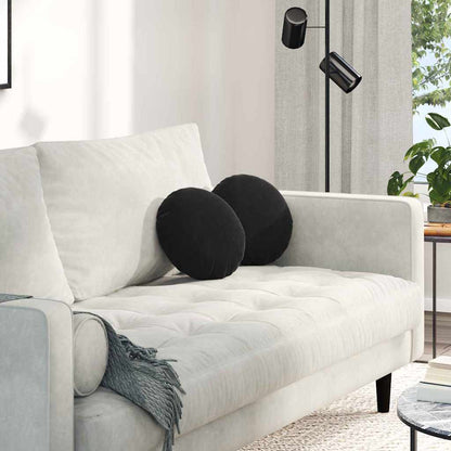Cuscini per Seduta 2 pcs Nero Ã˜ 40 x 13 cm Velluto