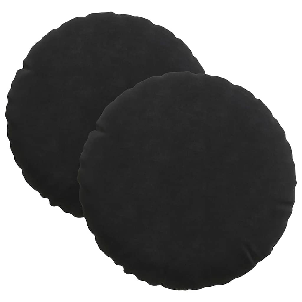 Cuscini per Seduta 2 pcs Nero Ã˜ 40 x 13 cm Velluto
