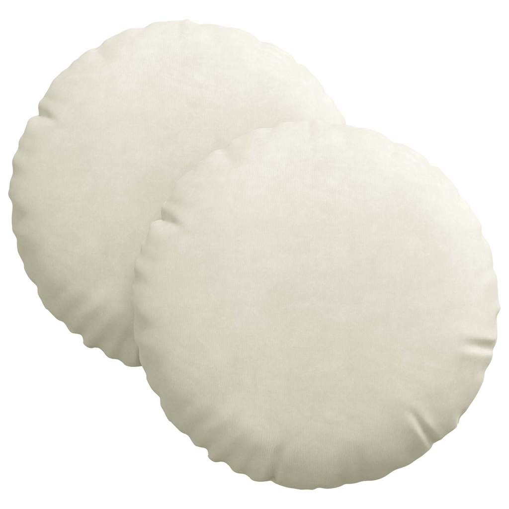 Cuscini per Seduta 2 pcs Crema Ã˜ 40 x 13 cm Velluto