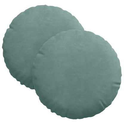 Cuscini per Seduta 2 pcs Verde Mare Ã˜ 40 x 13 cm Velluto