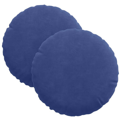 Cuscini per Seduta 2 pcs Blu Polizia Ã˜ 40 x 13 cm Velluto