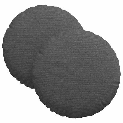Cuscini per Seduta 2 pcs Grigio scuro Ã˜ 30 cm Tessuto in Cords