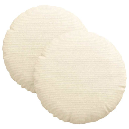 Cuscini per Seduta 2 pcs Crema Ã˜ 30 cm Tessuto in Cords