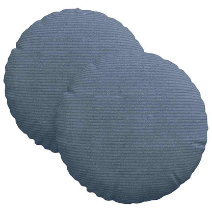 Cuscini per Seduta 2 pcs Blu Ã˜ 30 cm Tessuto in Cords