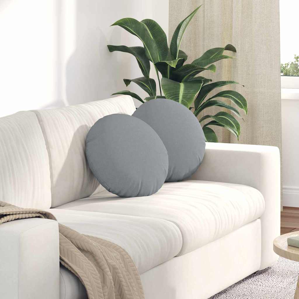 Cuscini per Seduta 2 pcs Grigio chiaro Ã˜40 x 13 cm Tessuto
