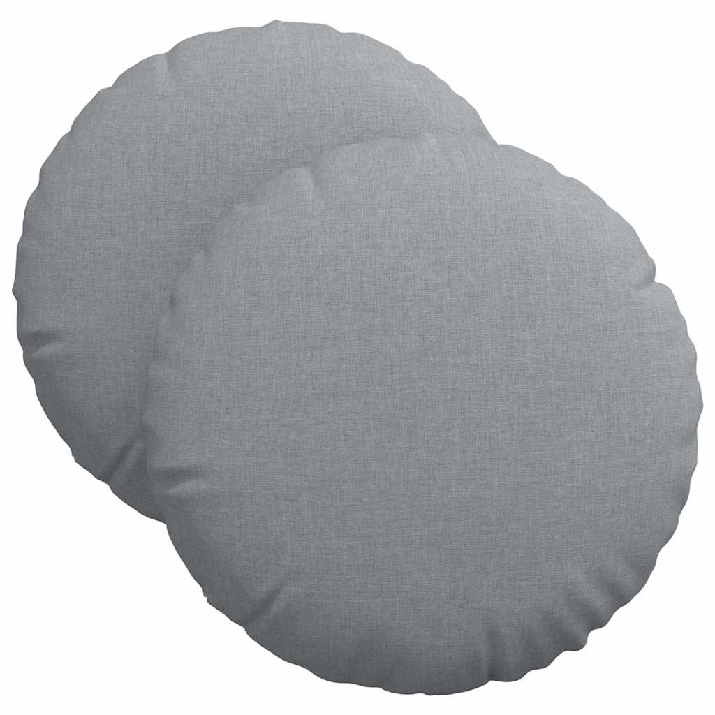 Cuscini per Seduta 2 pcs Grigio chiaro Ã˜40 x 13 cm Tessuto