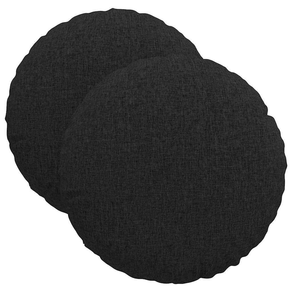 Cuscini per Seduta 2 pcs Nero Ã˜40 x 13 cm Tessuto