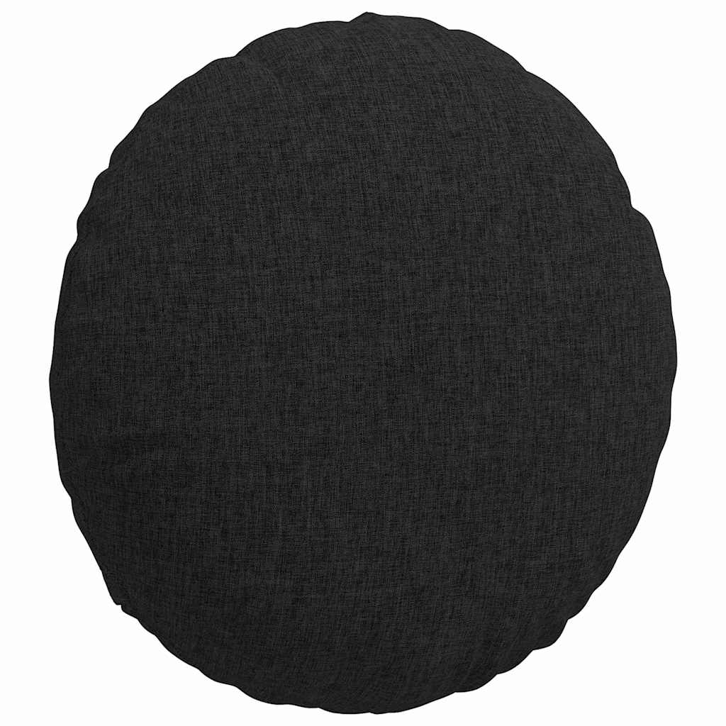 Cuscini per Seduta 2 pcs Nero Ã˜40 x 13 cm Tessuto